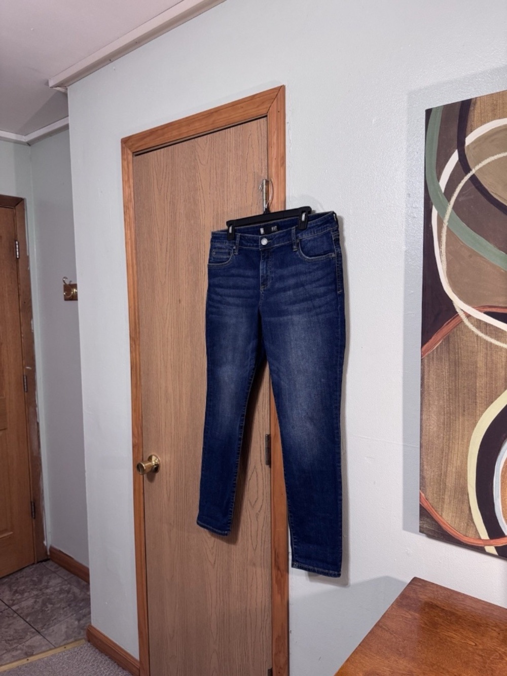 Kut from the Kloth "Mia Toothpick Skinny" Size 14P Dark Wash Mid-Rise Jeans
